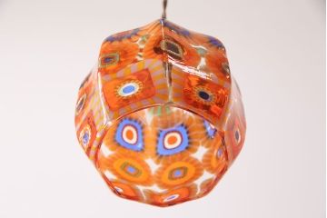 ビンテージ照明　ベネチアンガラス?　幻想的なムードを演出するペンダントライト(天井照明、吊り下げ照明、ヴェネチアングラス)(R-048160)