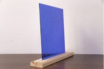 非売品　リメイク用ガラスパーツ　アクセントになるカラーガラス　ミディアムブルーウォーター(新品ガラス、色ガラス)(R-048168)
