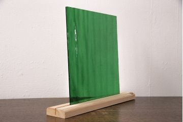 非売品　リメイク用ガラスパーツ　アクセントになるカラーガラス　ミディアムグリーンウォーター(新品ガラス、色ガラス)(R-048171)