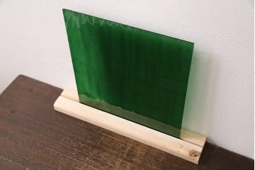 非売品　リメイク用ガラスパーツ　アクセントになるカラーガラス　ミディアムグリーンウォーター(新品ガラス、色ガラス)(R-048171)