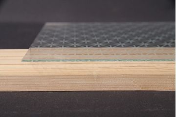 非売品　リメイク用ガラスパーツ　ラフジュ工房オリジナル　麻の葉紋様ガラス(新品ガラス)(R-048174)
