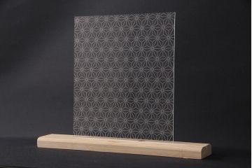 非売品　リメイク用ガラスパーツ　ラフジュ工房オリジナル　麻の葉紋様ガラス(新品ガラス)(R-048174)