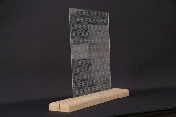 非売品　リメイク用ガラスパーツ　ラフジュ工房オリジナル　麻の葉紋様ガラス(新品ガラス)(R-048174)