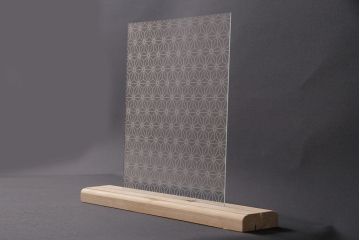 非売品　リメイク用ガラスパーツ　ラフジュ工房オリジナル　麻の葉紋様ガラス(新品ガラス)(R-048174)