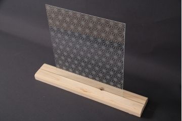 非売品　リメイク用ガラスパーツ　ラフジュ工房オリジナル　麻の葉紋様ガラス(新品ガラス)(R-048174)