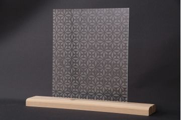 非売品　リメイク用ガラスパーツ　ラフジュ工房オリジナル　変わり花菱紋様ガラス(新品ガラス)(R-048175)