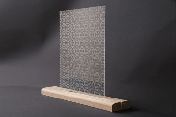 非売品　リメイク用ガラスパーツ　ラフジュ工房オリジナル　変わり花菱紋様ガラス(新品ガラス)(R-048175)