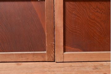 アンティーク建具　モダンな雰囲気漂う裏障子付きの格子戸4枚セット(障子戸、引き戸、建具)(R-048179)