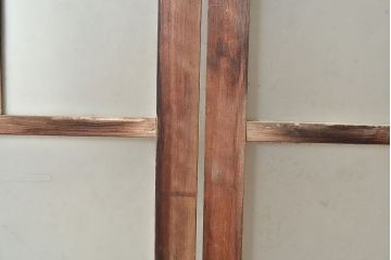 アンティーク建具　大正ロマンな雰囲気漂うガラス戸4枚セット(引き戸、玄関戸、建具)(R-048180)