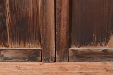 アンティーク建具　大正ロマンな雰囲気漂うガラス戸4枚セット(引き戸、玄関戸、建具)(R-048180)