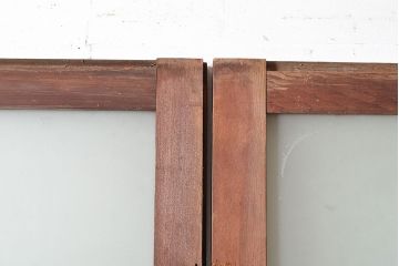 アンティーク建具　大正ロマンな雰囲気漂うガラス戸3枚セット(引き戸、玄関戸、建具)(R-048181)