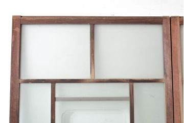 アンティーク建具　大正ロマンな雰囲気漂うガラス戸3枚セット(引き戸、玄関戸、建具)(R-048181)