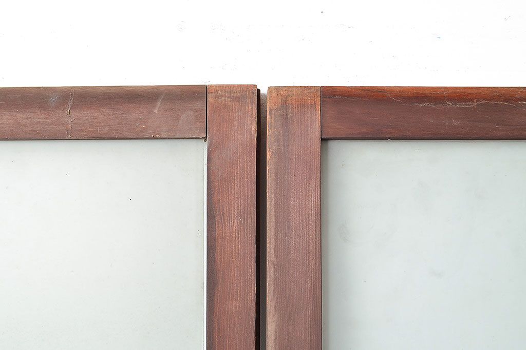 アンティーク建具　大正ロマンな雰囲気漂うガラス戸4枚セット(引き戸、玄関戸、建具)(R-048182)