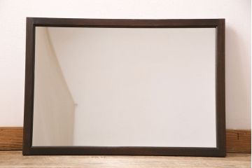 和製アンティーク　シンプルなデザインが様々な空間に取り入れやすい栗材製のミラー(鏡)(R-048192)