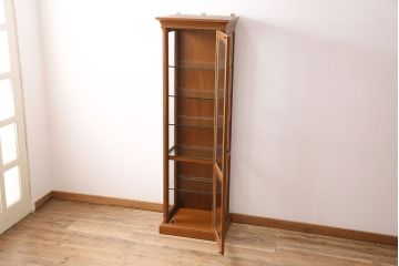 中古　美品　DREXEL HERITAGE(ドレクセルヘリテイジ)のEt Cetera(エトセトラ)シリーズ　高級感を演出する照明付きキャビネット(キュリオケース、飾り棚)(定価約52万円)(R-048194)