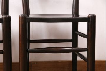 中古　松本民芸家具　シンプルでシックなダイニングチェア2脚セット(イス、椅子)(R-048200)