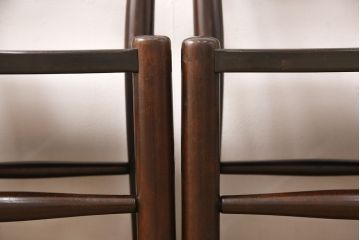 中古　松本民芸家具　シンプルでシックなダイニングチェア4脚セット(イス、椅子)(R-048203)