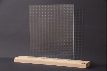 非売品　リメイク用ガラスパーツ　レトロな印象を与えるチェッカーガラス(新品ガラス)(R-048207)