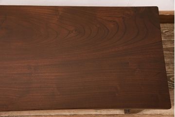 和製アンティーク　ケヤキの一枚板を使用した、上質なつくりの文机(座卓、ローテーブル、センターテーブル)(R-048212)