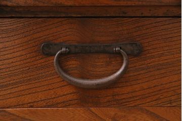 和製アンティーク　ケヤキの一枚板を使用した、上質なつくりの文机(座卓、ローテーブル、センターテーブル)(R-048212)