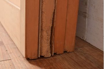 アンティーク建具　和の風情漂う組子入りがお洒落なガラス戸4枚セット(引き戸、建具)(R-048220)