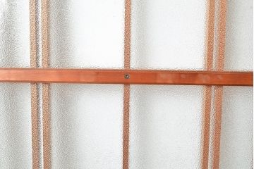 アンティーク建具　和の風情漂う組子入りがお洒落なガラス戸4枚セット(引き戸、建具)(R-048220)