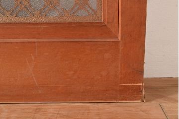 アンティーク建具　和の風情漂う組子入りがお洒落なガラス戸4枚セット(引き戸、建具)(R-048220)