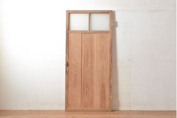 アンティーク建具　昭和初期　和の風情漂う素朴で味わい深い杉材製のドア(扉、建具)(R-048221)