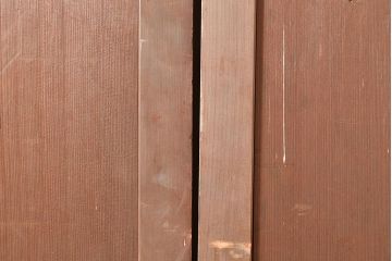 アンティーク建具　古き良き上質な和を楽しむヒノキ材製のマス目格子戸2枚セット(きつね格子、狐格子、板戸、引き戸、建具)(R-048222)