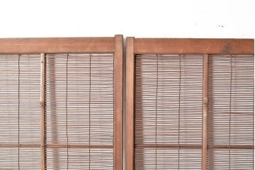 和製アンティーク　涼し気な空間作りにおすすめの御簾戸4枚セット(簾戸、簀戸、葭戸、夏障子、夏戸、葦戸)(R-048224)