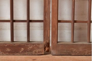 和製アンティーク　涼し気な空間作りにおすすめの御簾戸4枚セット(簾戸、簀戸、葭戸、夏障子、夏戸、葦戸)(R-048224)