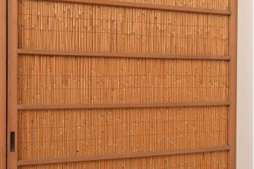 和製アンティーク　夏の暑さを快適にしてくれる、和の趣たっぷりの簀戸3枚セット(簾戸、簀戸、葭戸、夏障子、すど、葦戸)(R-048225)