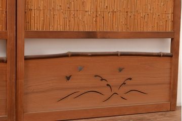 和製アンティーク　夏の暑さを快適にしてくれる、品のある佇まいの簀戸4枚セット(簾戸、簀戸、葭戸、夏障子、すど、葦戸)(R-048226)