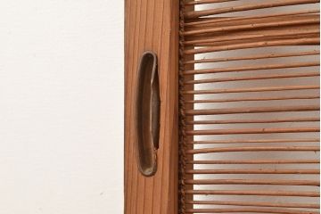和製アンティーク　縁起物の透かし彫りがアクセントになる、品のある佇まいの簀戸2枚セット(簾戸、簀戸、葭戸、夏障子、すど、葦戸)(R-048227)