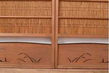 和製アンティーク　夏の暑さを快適にしてくれる、品のある佇まいの簀戸4枚セット(簾戸、簀戸、葭戸、夏障子、すど、葦戸)(R-048229)