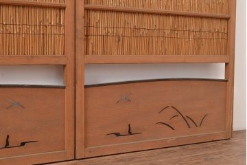 和製アンティーク　夏の暑さを快適にしてくれる、品のある佇まいの簀戸4枚セット(簾戸、簀戸、葭戸、夏障子、すど、葦戸)(R-048229)