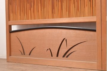 和製アンティーク　透かし彫りが風情を高める御簾戸4枚セット(簾戸、簀戸、葭戸、夏障子、すど、葦戸)(R-048230)