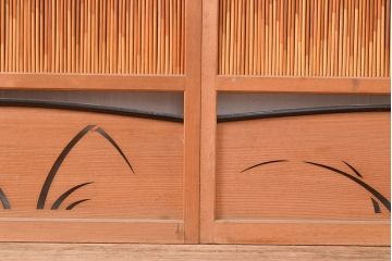 和製アンティーク　透かし彫りが風情を高める御簾戸4枚セット(簾戸、簀戸、葭戸、夏障子、すど、葦戸)(R-048230)