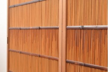 和製アンティーク　透かし彫りが風情を高める御簾戸4枚セット(簾戸、簀戸、葭戸、夏障子、すど、葦戸)(R-048230)
