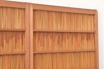 和製アンティーク　透かし彫りが風情を高める御簾戸4枚セット(簾戸、簀戸、葭戸、夏障子、すど、葦戸)(R-048230)