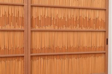 和製アンティーク　竹の節がアクセントになった風流な御簾戸4枚セット(簾戸、簀戸、葭戸、夏障子、すど、葦戸)(R-048231)