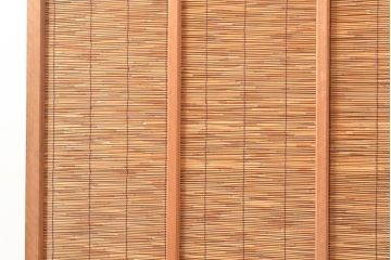 和製アンティーク　涼しげな空間作りに活躍する御簾戸2枚セット(簾戸、簀戸、葭戸、夏障子、すど、葦戸)(R-048232)