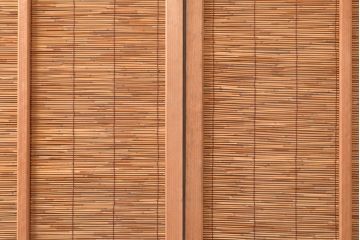 和製アンティーク　涼しげな空間作りに活躍する御簾戸2枚セット(簾戸、簀戸、葭戸、夏障子、すど、葦戸)(R-048232)