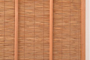 和製アンティーク　涼しげな空間作りに活躍する御簾戸2枚セット(簾戸、簀戸、葭戸、夏障子、すど、葦戸)(R-048232)