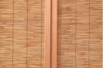 和製アンティーク　涼しげな空間作りに活躍する御簾戸2枚セット(簾戸、簀戸、葭戸、夏障子、すど、葦戸)(R-048232)