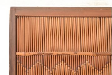 和製アンティーク　お部屋のアクセントにもおすすめ!ジグザク模様がお洒落な御簾戸2枚セット(簾戸、簀戸、葭戸、夏障子、すど、葦戸)(R-048234)
