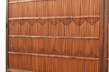 和製アンティーク　お部屋のアクセントにもおすすめ!ジグザク模様がお洒落な御簾戸2枚セット(簾戸、簀戸、葭戸、夏障子、すど、葦戸)(R-048234)