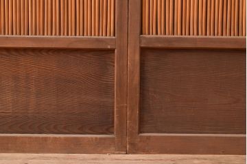 和製アンティーク　お部屋のアクセントにもおすすめ!ジグザク模様がお洒落な御簾戸2枚セット(簾戸、簀戸、葭戸、夏障子、すど、葦戸)(R-048234)
