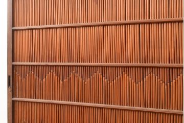 和製アンティーク　お部屋のアクセントにもおすすめ!ジグザク模様がお洒落な御簾戸2枚セット(簾戸、簀戸、葭戸、夏障子、すど、葦戸)(R-048234)
