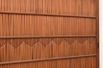 和製アンティーク　お部屋のアクセントにもおすすめ!ジグザク模様がお洒落な御簾戸2枚セット(簾戸、簀戸、葭戸、夏障子、すど、葦戸)(R-048234)